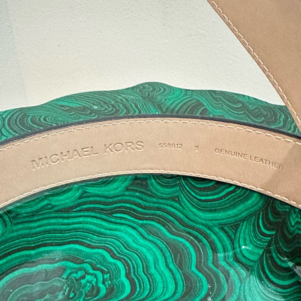 NWT Michael Kors Black & Gold Leather Belt Size Small - Picture 5 of 5